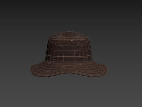 Prop086 Leather Bucket Hat 3D Model