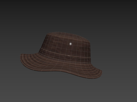 Prop086 Leather Bucket Hat Modelo 3D
