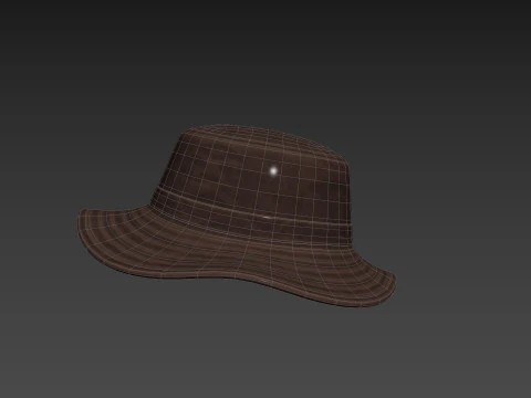 Prop086 Leather Bucket Hat 3D Model