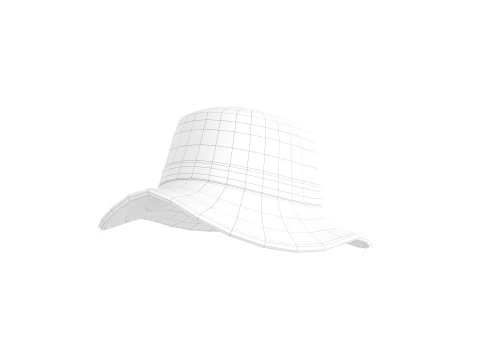 Prop086 Leather Bucket Hat 3D Model