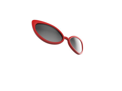 Prop100 Cat Eye Glasses 3D Model