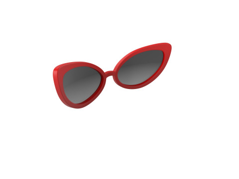 Prop100 Cat Eye Glasses 3D Model
