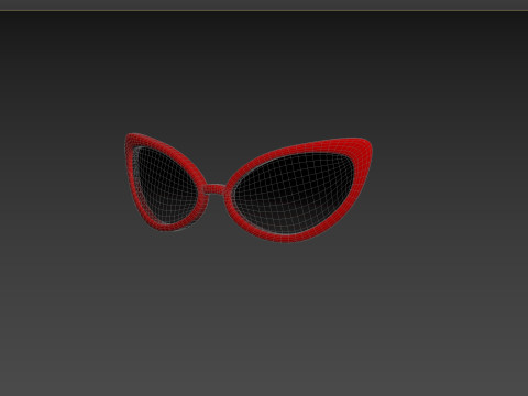 Prop100 Cat Eye Glasses 3D Model