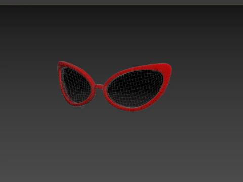 Prop100 Cat Eye Glasses 3D Model