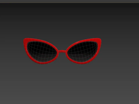 Prop100 Cat Eye Glasses 3D Model