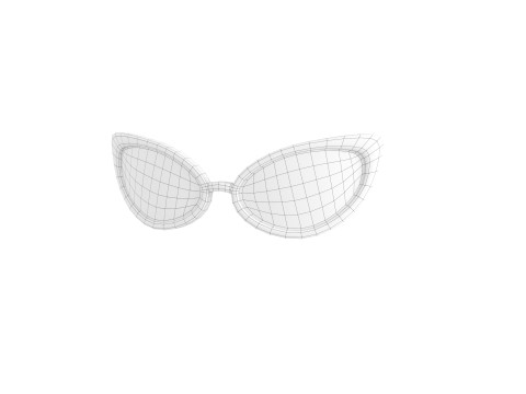 Prop100 Cat Eye Glasses 3D Model