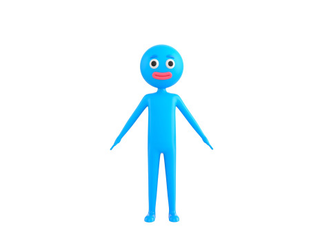 Character183 Rigged Blue Man 3D-Modell