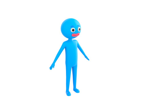 Character183 Rigged Blue Man 3D-Modell