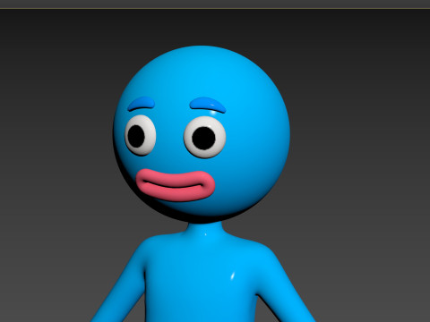 Character183 Rigged Blue Man 3D-Modell