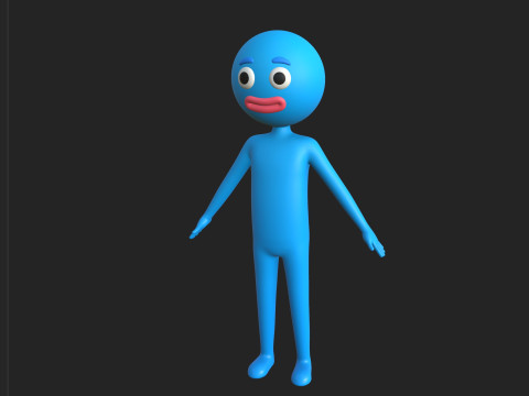 Character183 Rigged Blue Man 3D-Modell