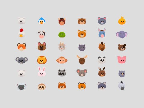 Pack001 Animal Head Pack 3D Модель