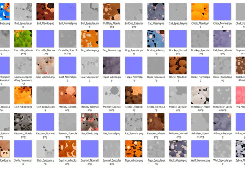 Pack001 Animal Head Pack 3D Model