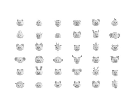 Pack001 Animal Head Pack 3D Модель