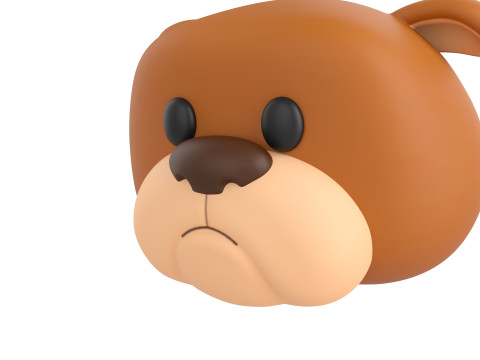 Prop127 Bulldog Head 3D 模型