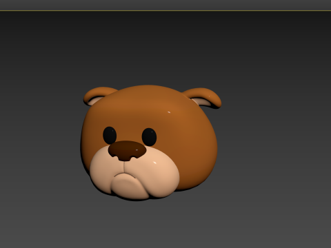 Prop127 Bulldog Head 3D 模型