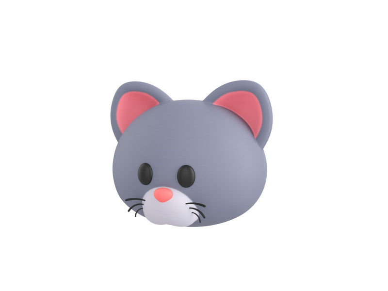 Prop128 Cat Head Model 3D .c4d .max .obj .3ds .fbx .stl .blend 
