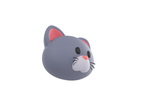 Prop128 Cat Head Model 3D