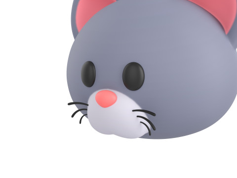 Prop128 Cat Head Model 3D