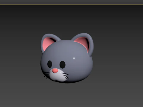 Cabeza de gato Prop128 Modelo 3D