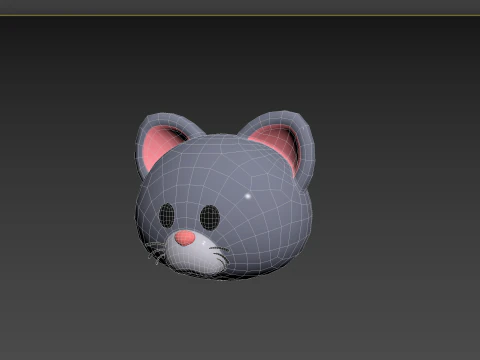 Cabeza de gato Prop128 Modelo 3D
