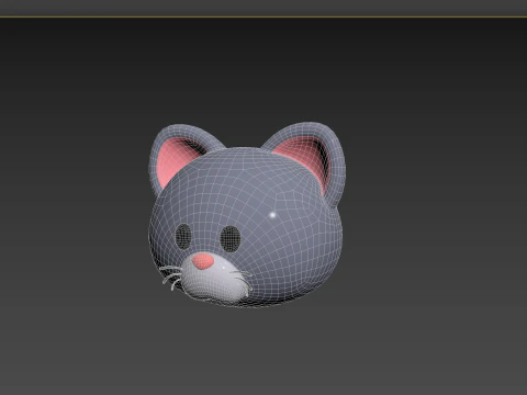 Cabeza de gato Prop128 Modelo 3D
