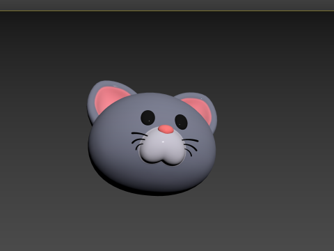 Prop128 Cat Head Model 3D