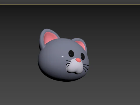 Cabeza de gato Prop128 Modelo 3D