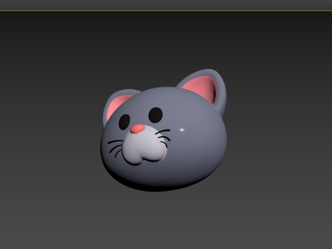 Prop128 Cat Head Model 3D