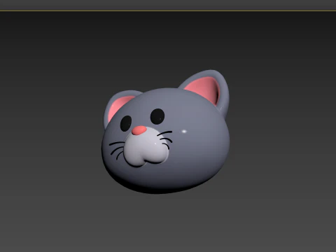 Cabeza de gato Prop128 Modelo 3D