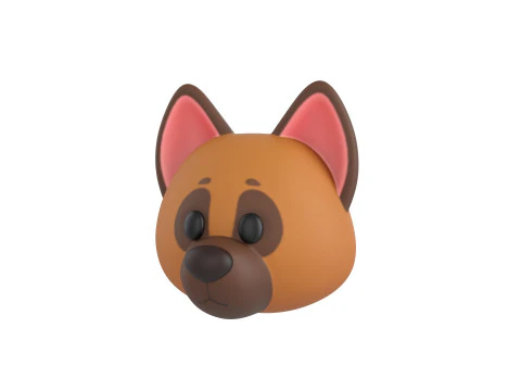 Prop137 Cabe&ccedil;a de C&atilde;o Pastor Alem&atilde;o Modelo 3D