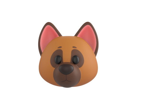 Prop137 German Shepherd Dog Head 3D Модель