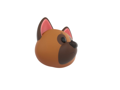Prop137 German Shepherd Dog Head 3D Модель