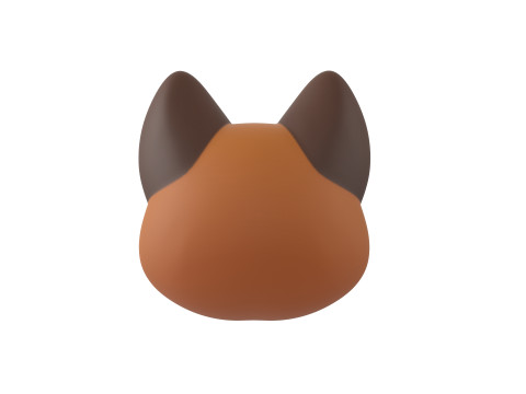 Prop137 German Shepherd Dog Head 3D Модель