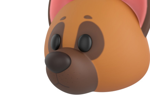 Prop137 German Shepherd Dog Head 3D Модель