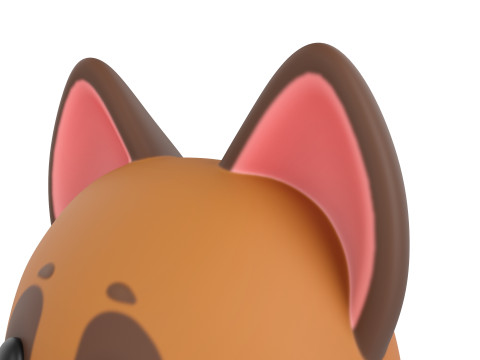 Prop137 German Shepherd Dog Head 3D Модель