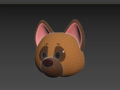Prop137 German Shepherd Dog Head 3D Model
