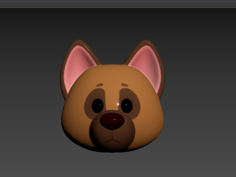 Prop137 German Shepherd Dog Head 3D Модель
