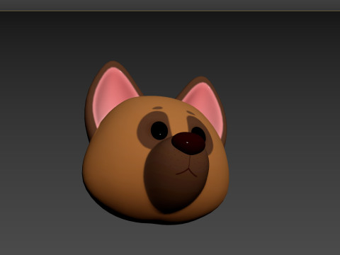 Prop137 German Shepherd Dog Head 3D Модель