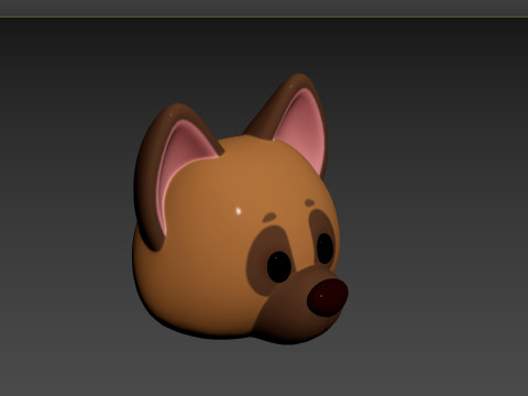 Prop137 German Shepherd Dog Head 3D Модель