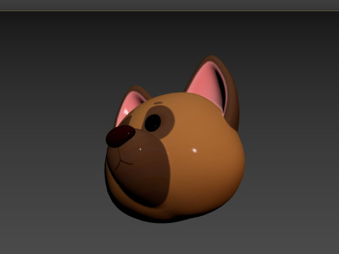 Prop137 German Shepherd Dog Head 3D Модель