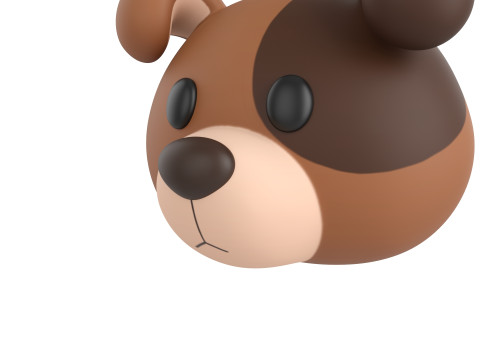 Prop141 Jack Russell Dog Head 3D 模型
