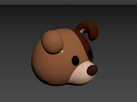 Prop141 Jack Russell Dog Head 3D Model