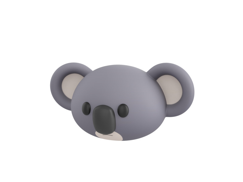 Prop142 Koala Head 3D 模型 .c4d .max .obj .3ds .fbx .stl .blend 