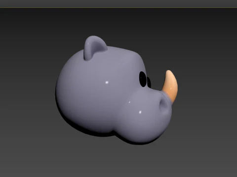 Prop153 Rhino Head 3D Model