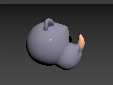 Prop153 Rhino Head 3D Model