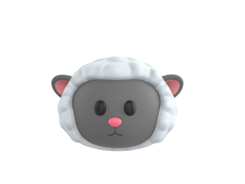 Prop154 Sheep Head 3Dモデル