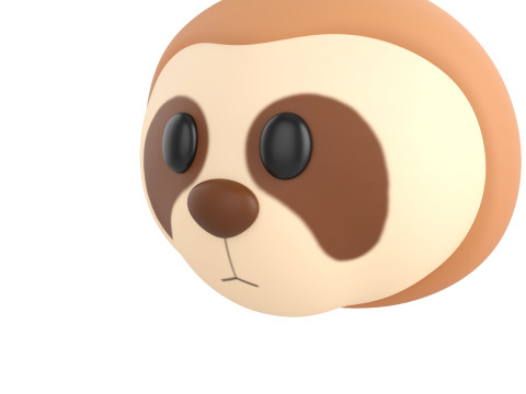 Prop155 Sloth Head Model 3D