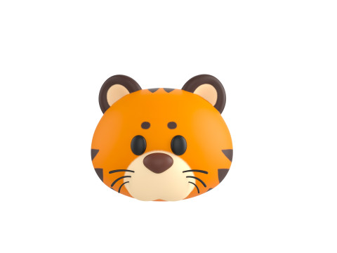 Prop157 Tiger Head Modello 3D