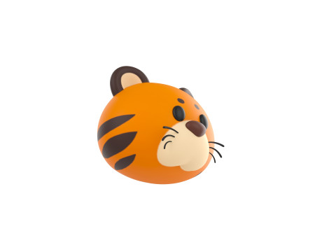 Prop157 Tiger Head Modello 3D