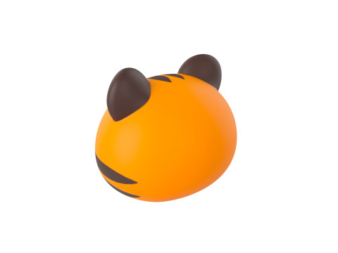 Prop157 Tiger Head Modello 3D